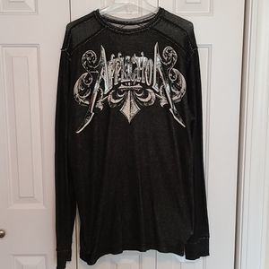 Affliction long sleeve reversible tee